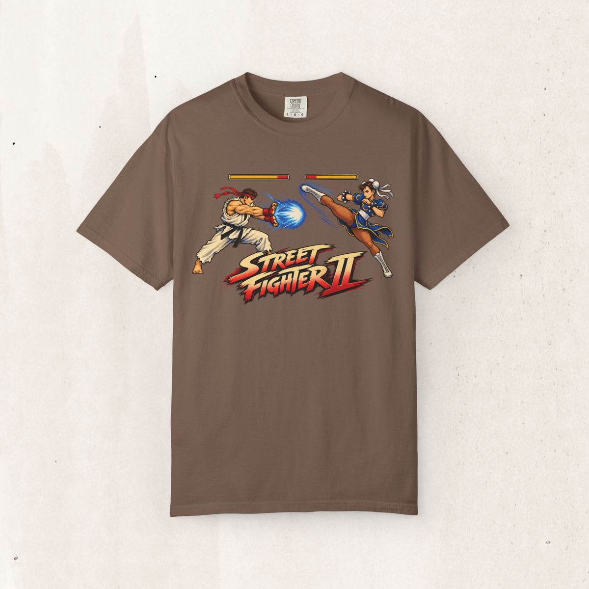 Street Fighter II Ryu vs Chun-Li Graphic Tee – Espresso