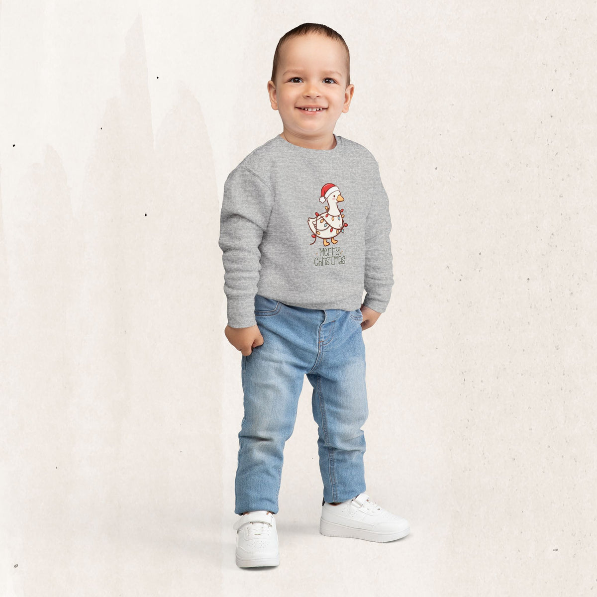 Santa Hat Duck "Merry Christmas" Toddler Sweatshirt