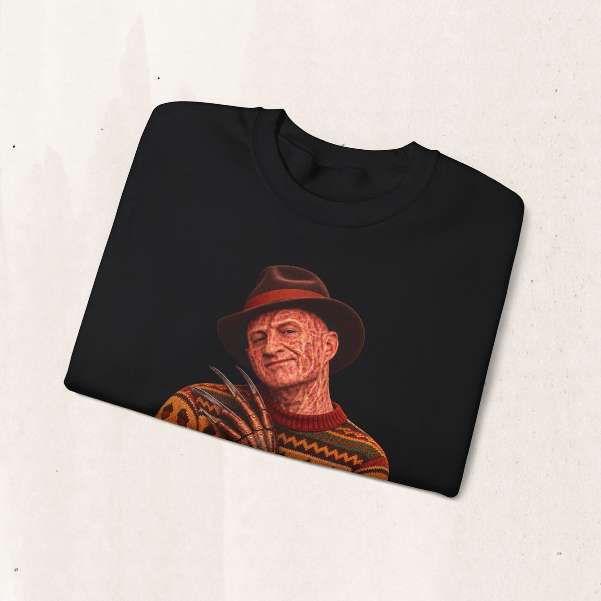 Freddy Krueger Thanksgiving horror crewneck sweatshirt in black