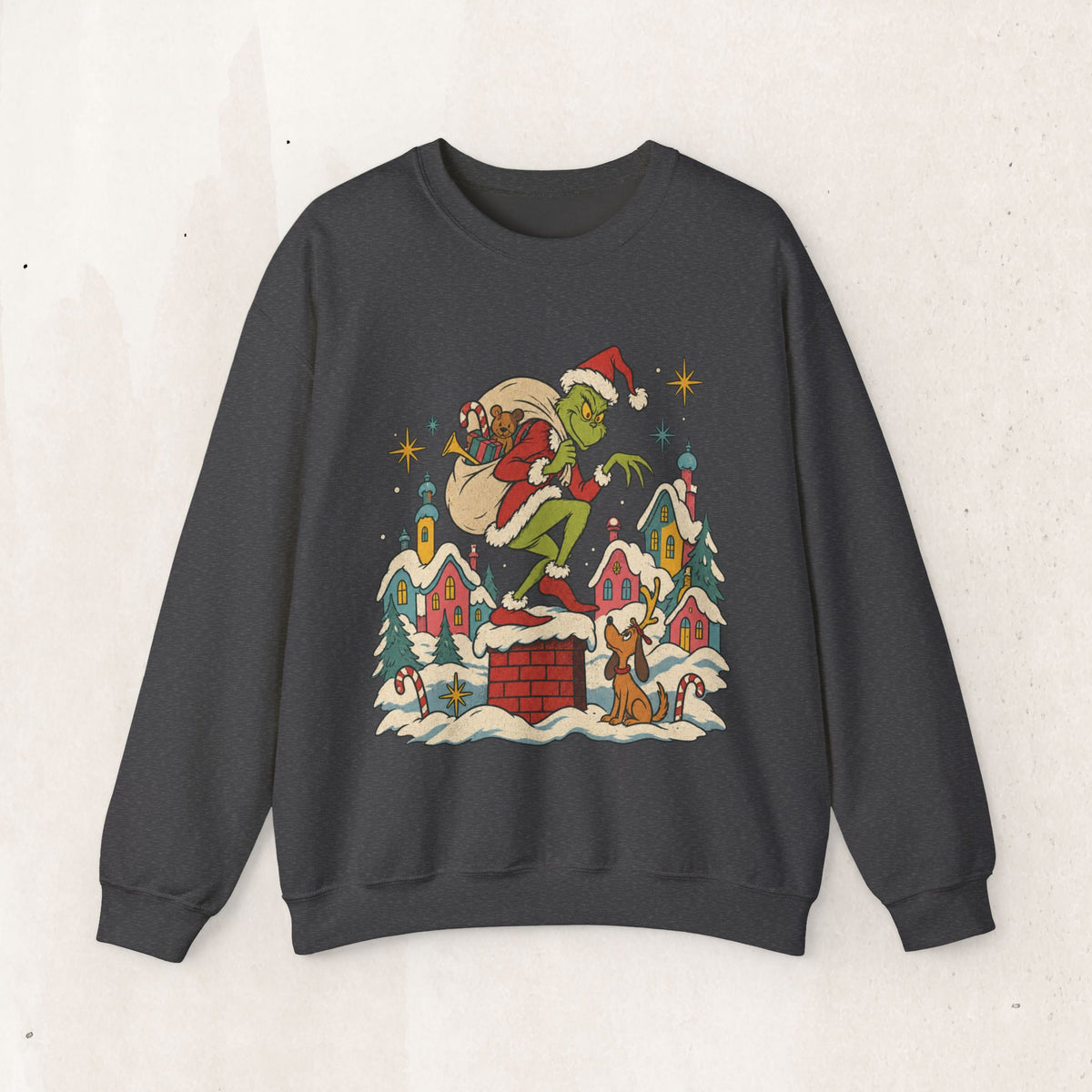 Grinch Santa Heist Crewneck Sweatshirt