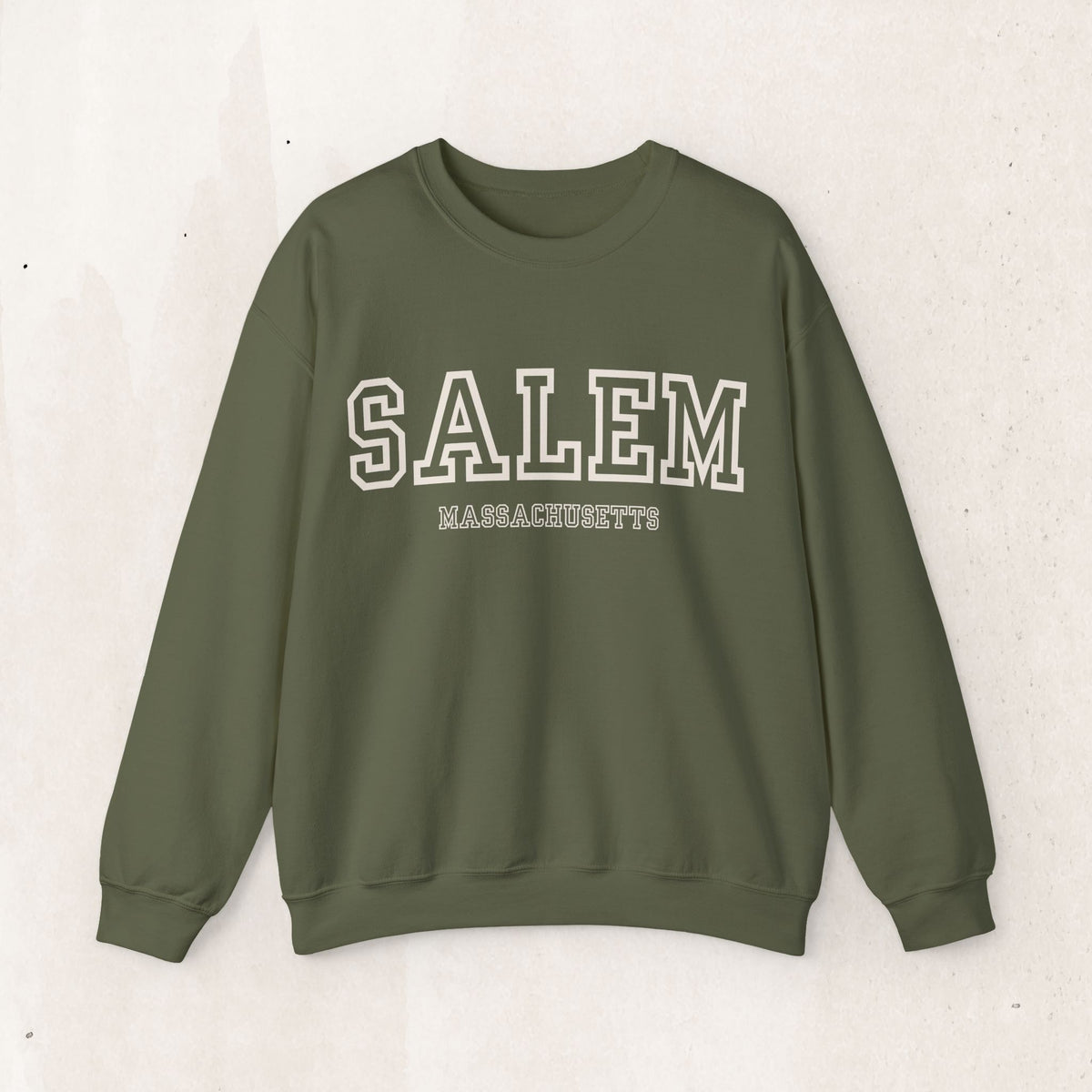 Salem Massachusetts Crewneck Sweatshirt – Military Green