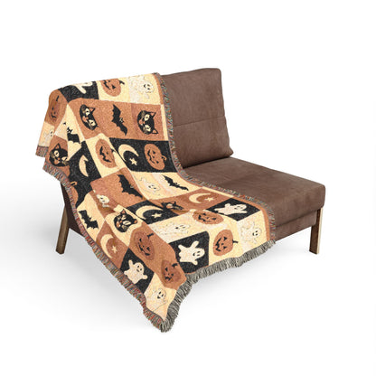 Halloween Patchwork Woven Blanket