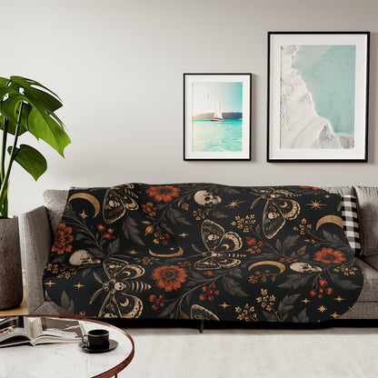 Mystic Moth Sherpa Blanket