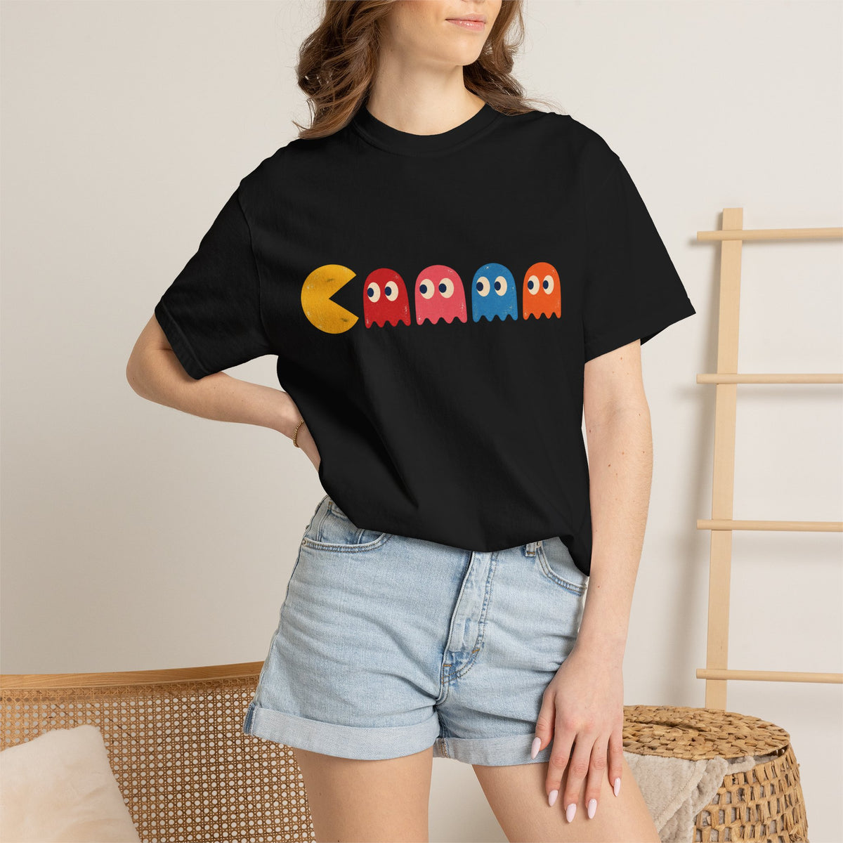 Pac-Man Retro Arcade Tee in Black, alternate view