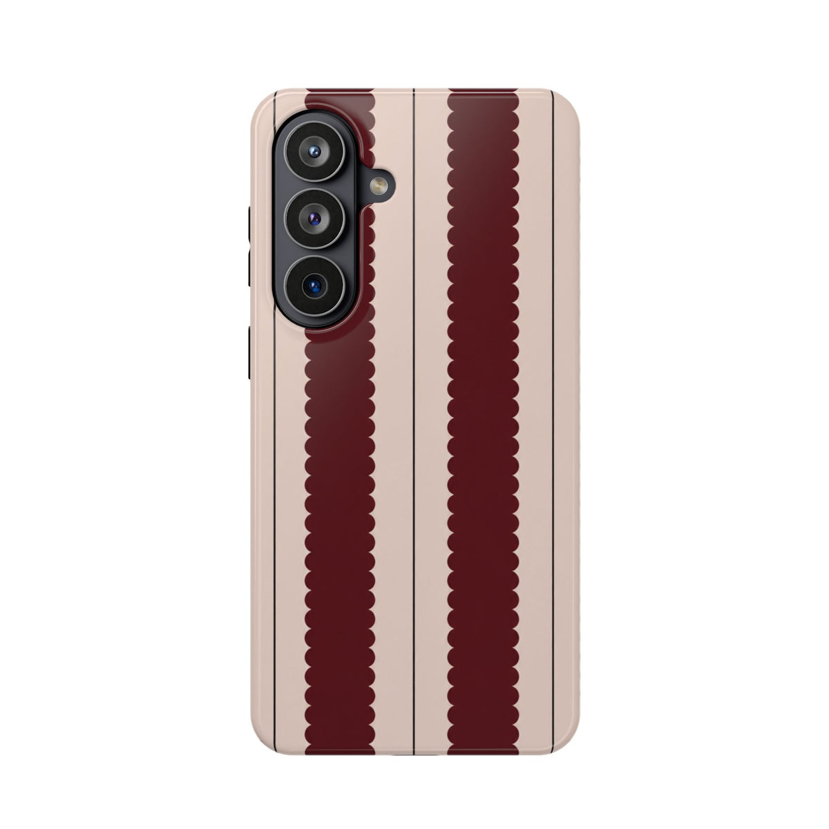 Burgundy Scallop Stripe Magnetic Phone Case, alternate view