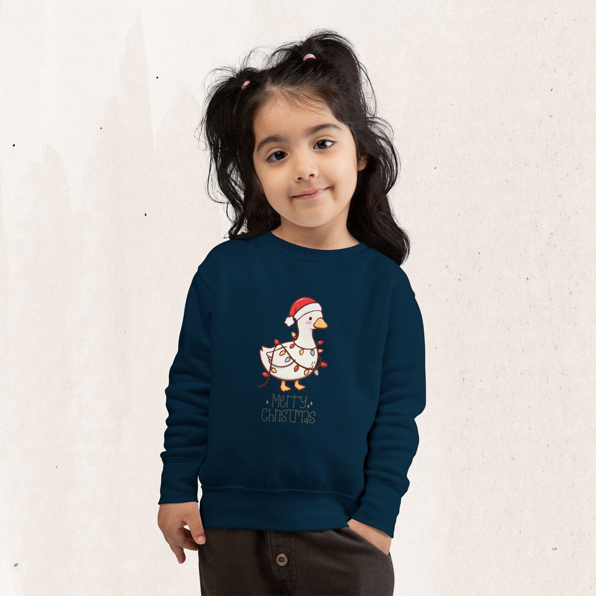 Santa Hat Duck "Merry Christmas" Toddler Sweatshirt