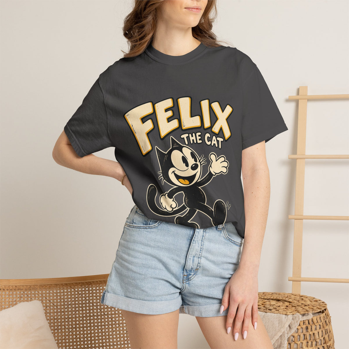 Felix the Cat Retro Graphic Tee in Graphite, alternate view