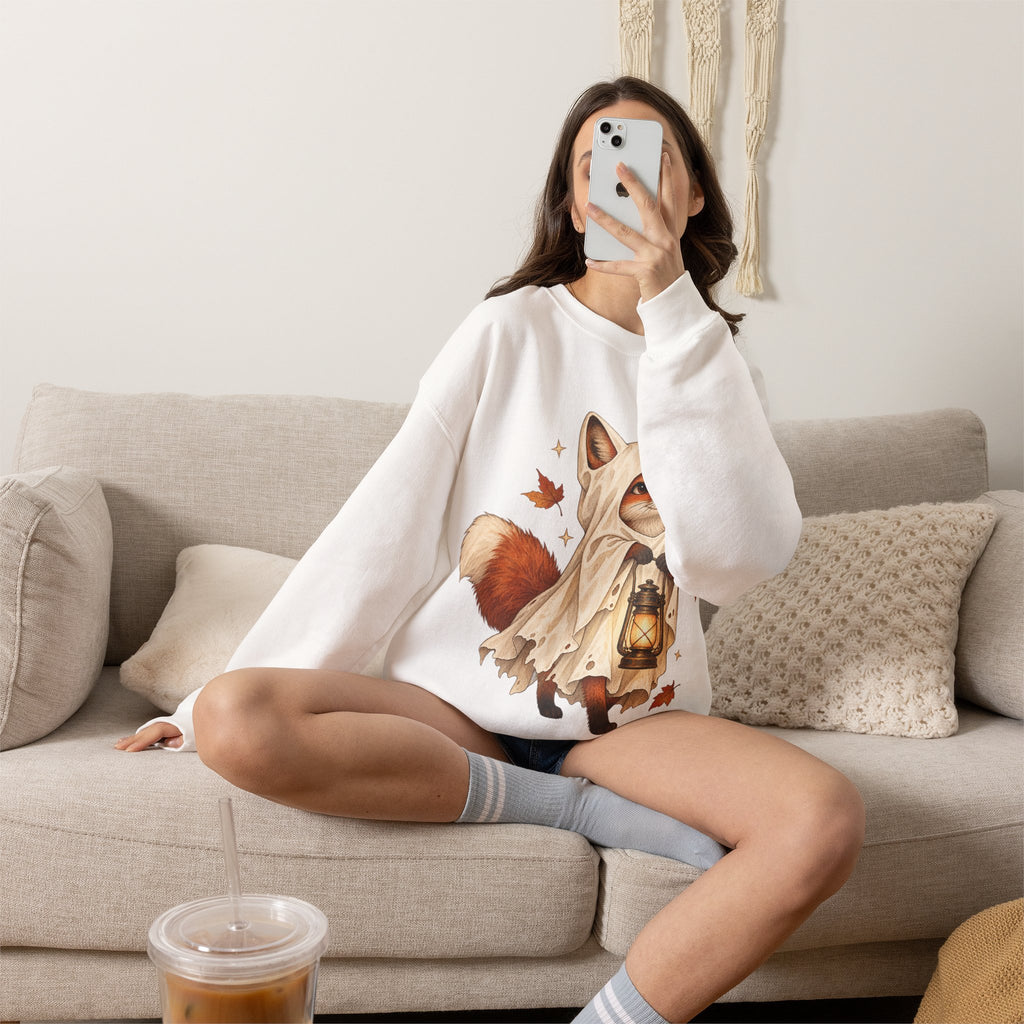 Autumn Lantern Fox Crewneck Sweatshirt