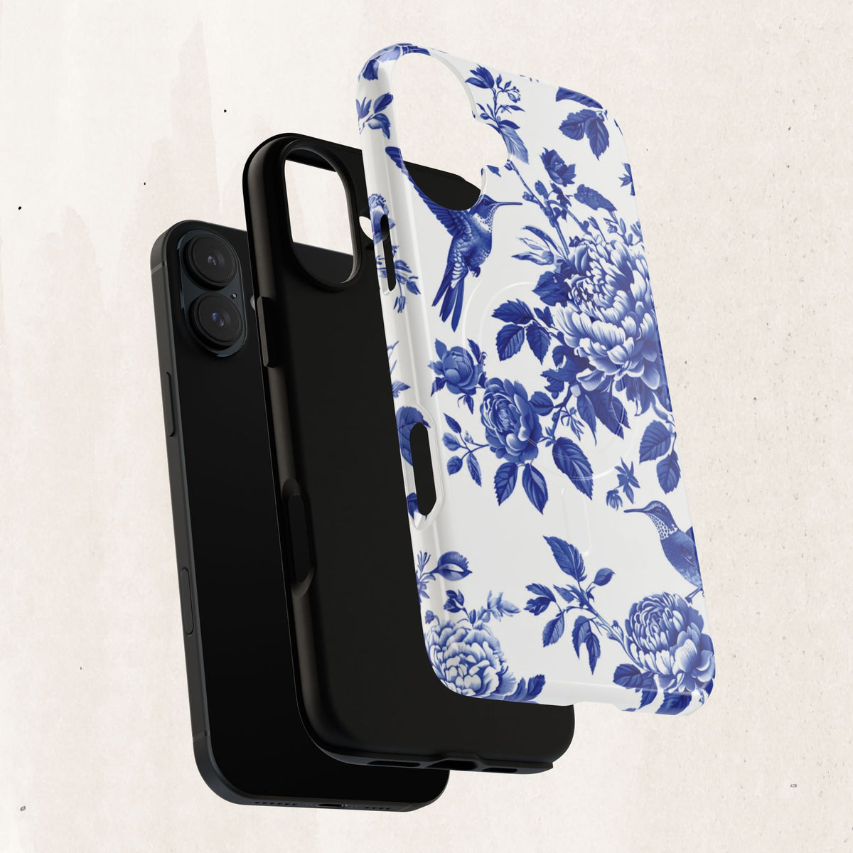 Blue Floral Bird Tough Magnetic Phone Case