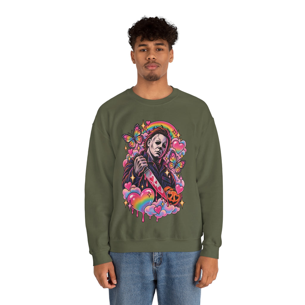 Colorful Michael Myers Horror Heart Crewneck