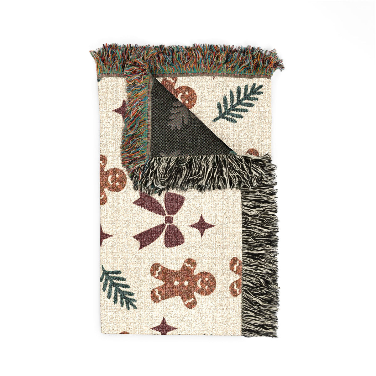 Gingerbread Holiday Woven Blanket Printify