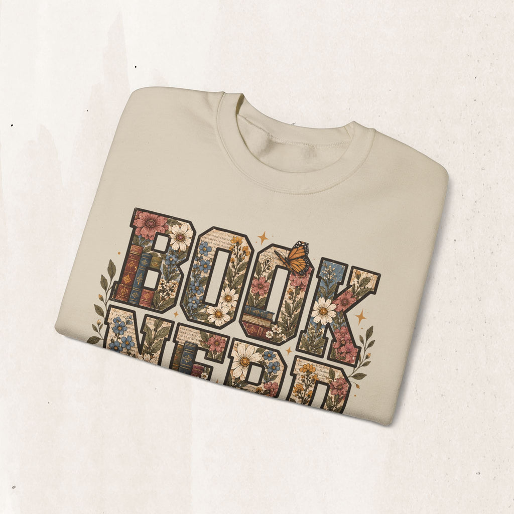 Floral Book Nerd Crewneck Sweatshirt
