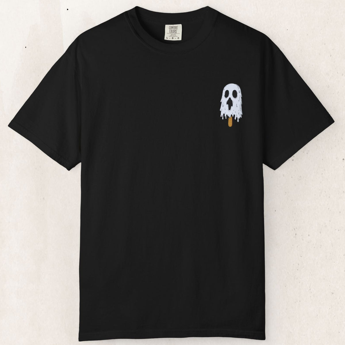 Ghost Popsicle Graphic Tee – Cute Spooky Relaxed Fit Shirt – Black