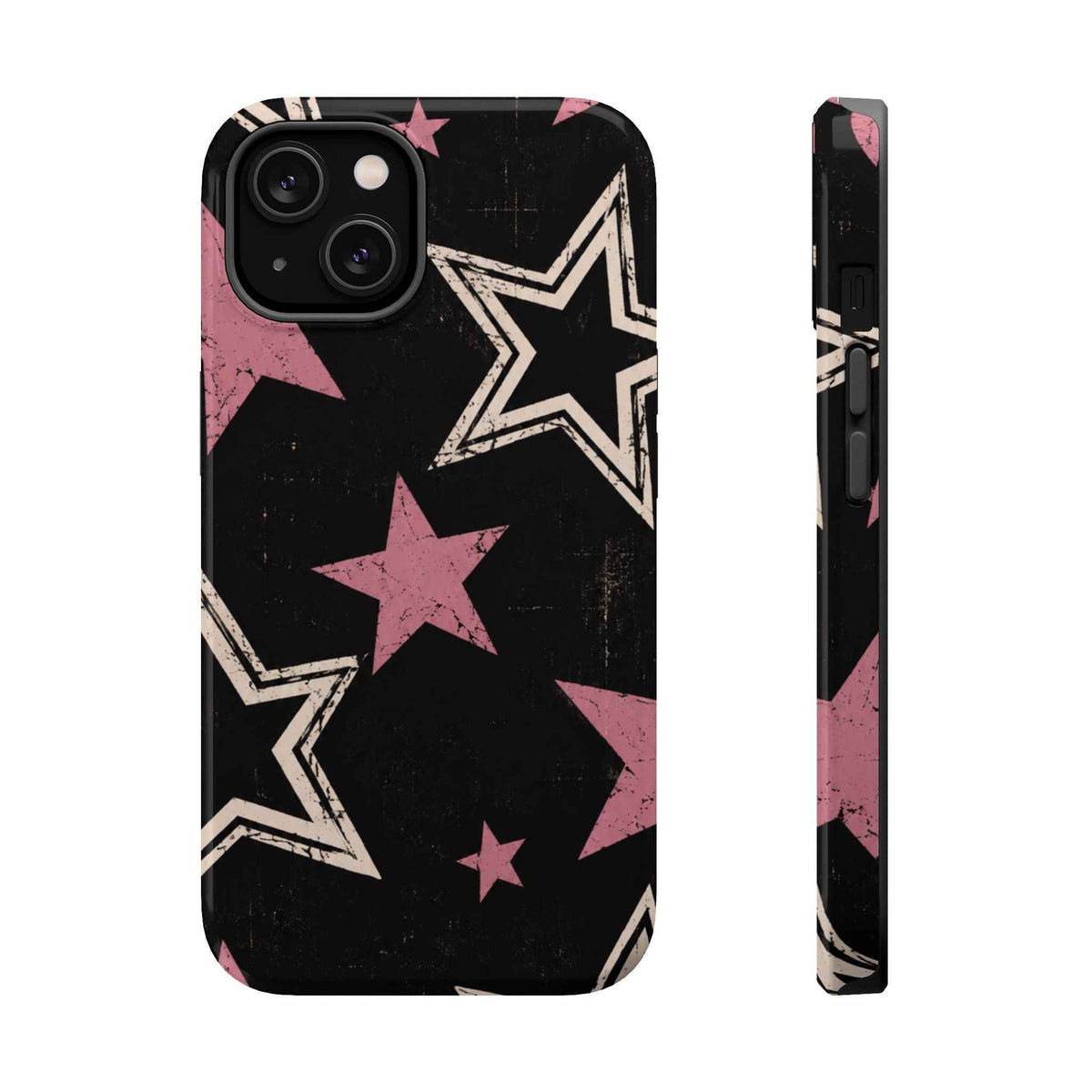 Pink Retro Stars Magnetic Phone Case, alternate view