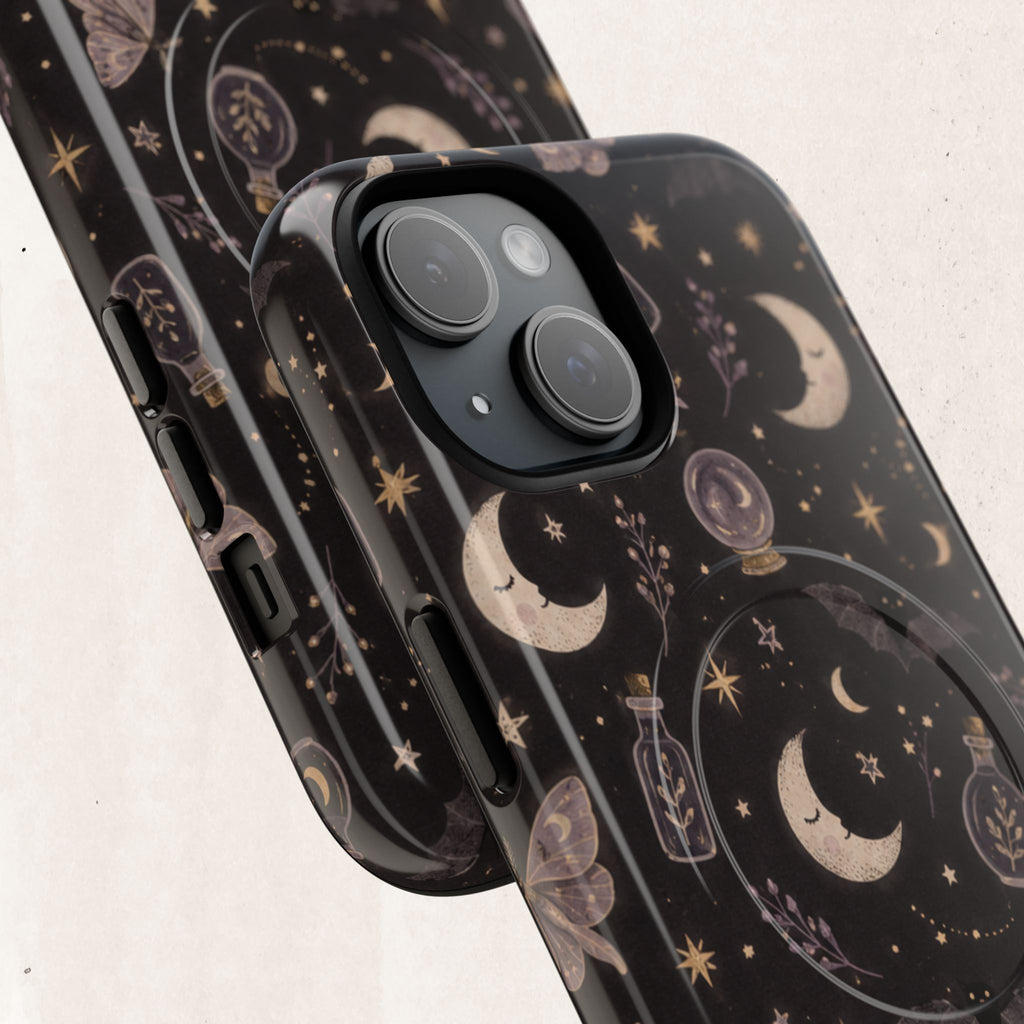 Moon & Moth Magnetic Phone Case — Celestial Protective Tough Case