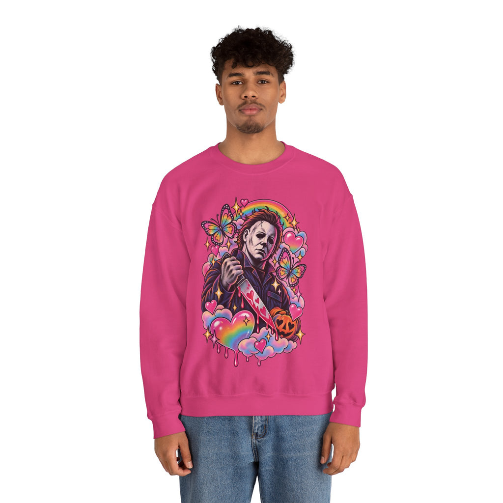 Colorful Michael Myers Horror Heart Crewneck