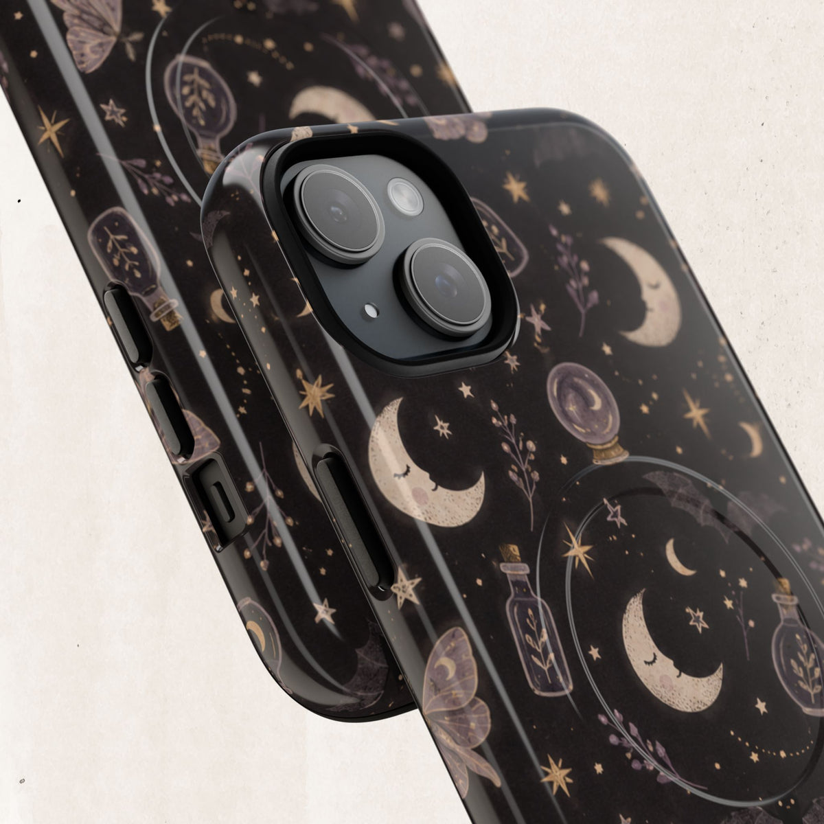 Moon & Moth Magnetic Phone Case — Celestial Protective Tough Case