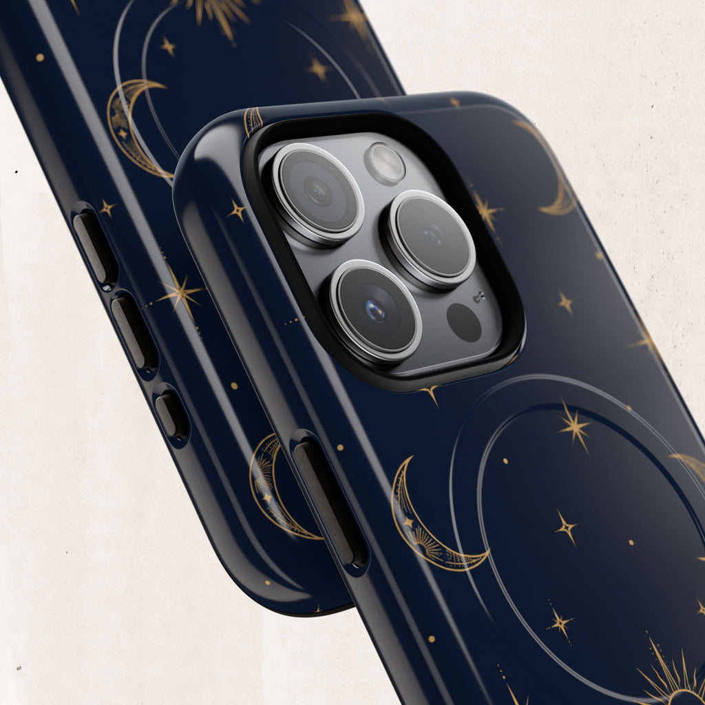 Magnetic Phone Case — Celestial Moon & Stars Tough Protective Cover