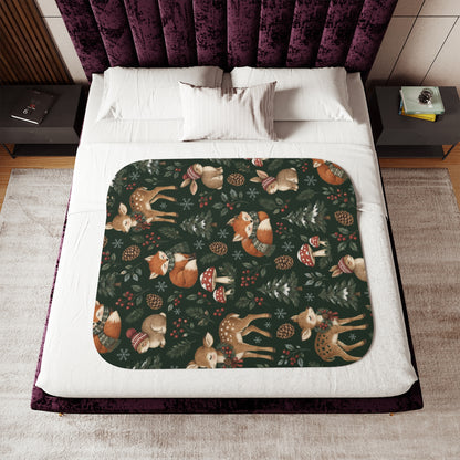 Woodland Winter Sherpa Blanket