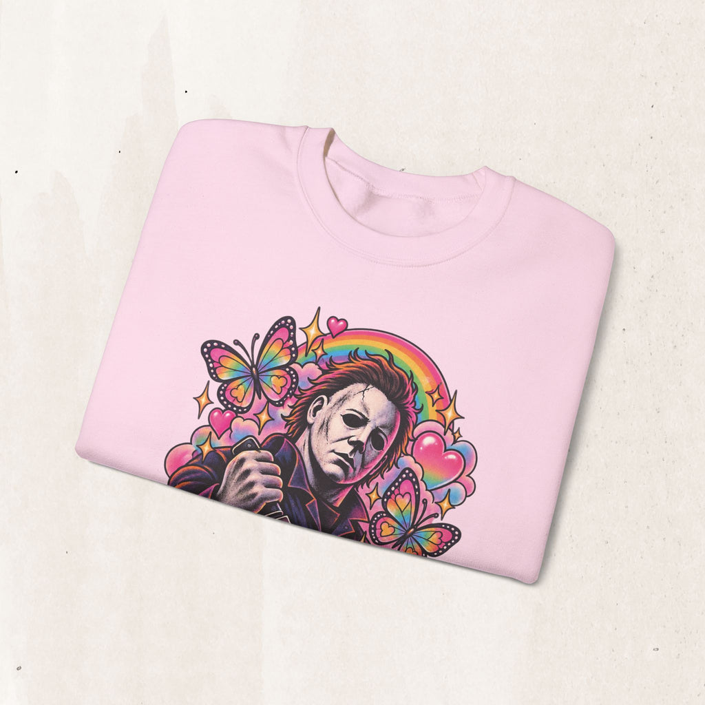 Colorful Michael Myers Horror Heart Crewneck