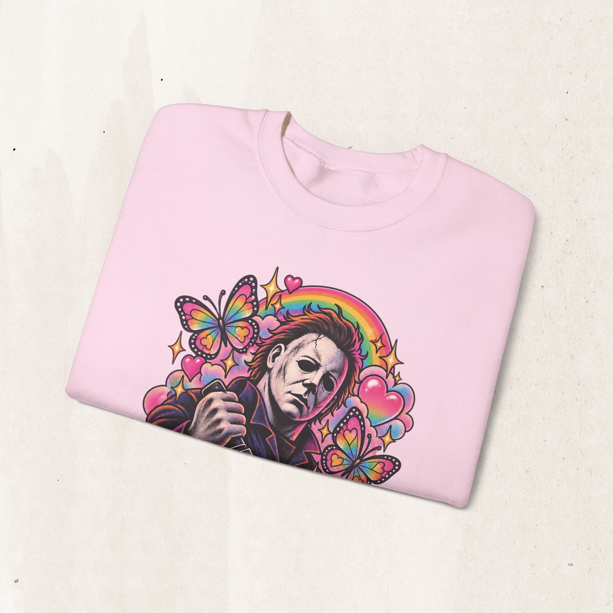 Colorful Michael Myers Horror Heart Crewneck