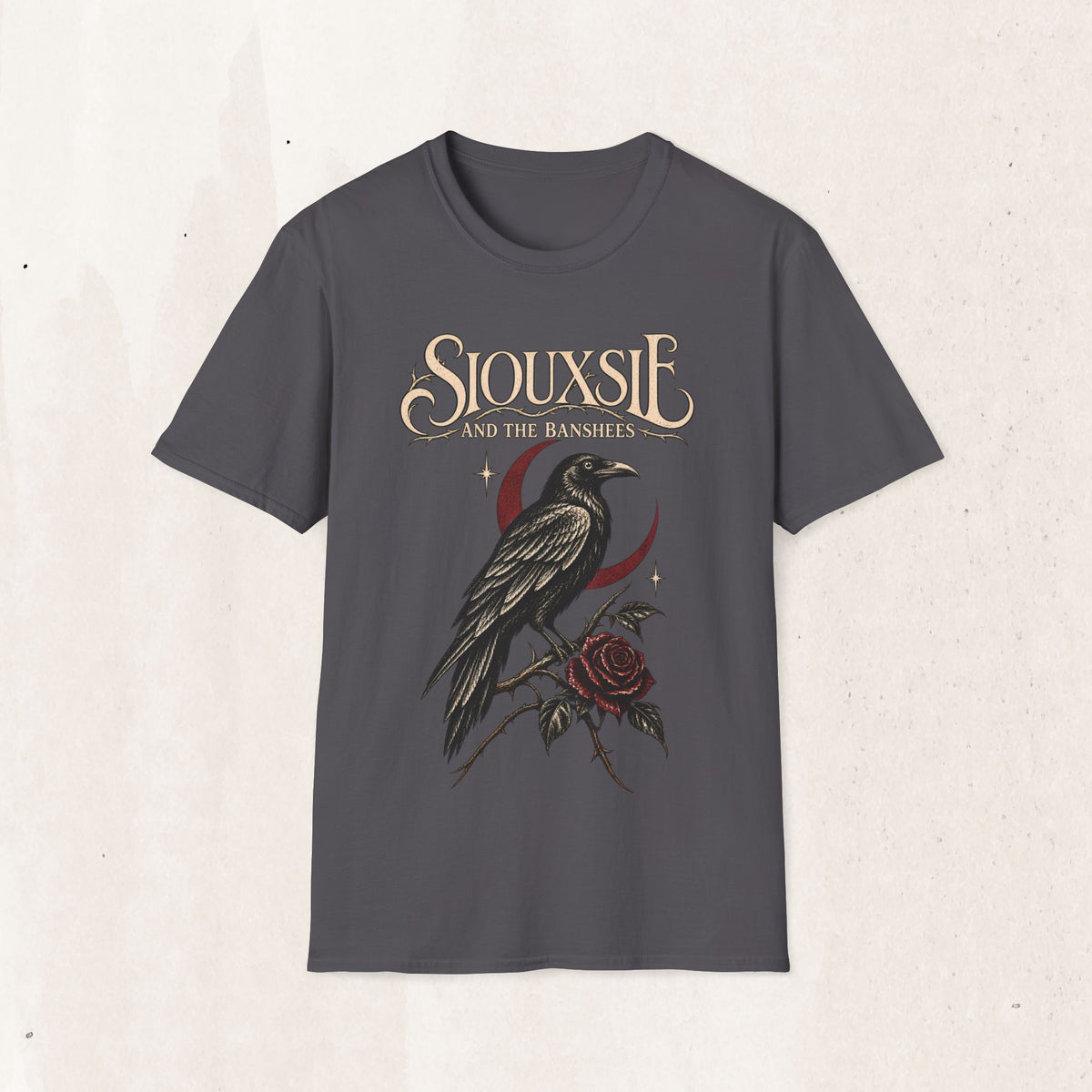 Siouxsie And The Banshees Vintage Raven Tee – Goth Band Shirt – Charcoal