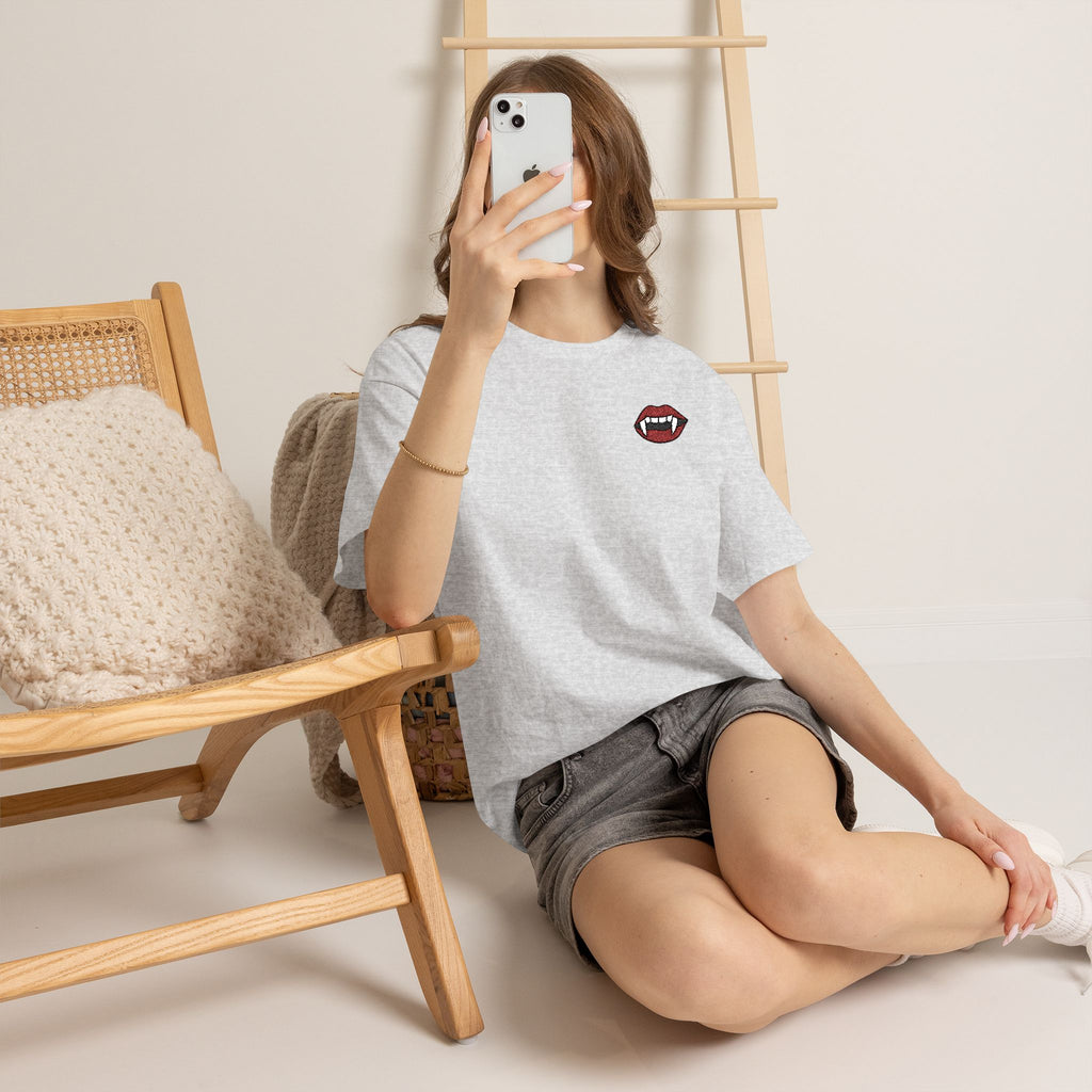 Embroidered Vampire Fangs Tee