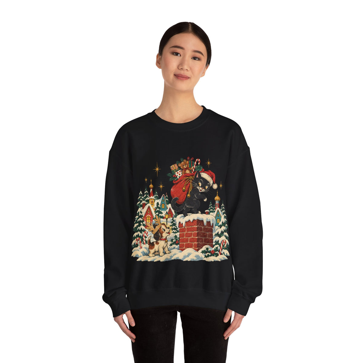 Christmas Santa Bear Sweatshirt, Woodland Bear Christmas Crewneck