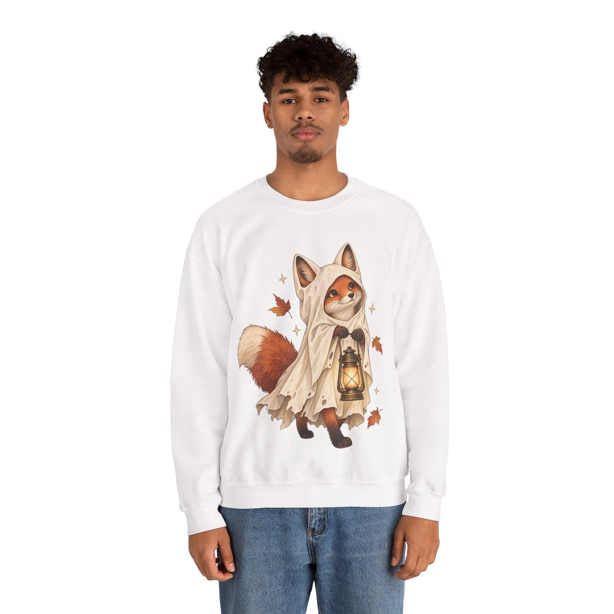 Autumn Lantern Fox Crewneck Sweatshirt