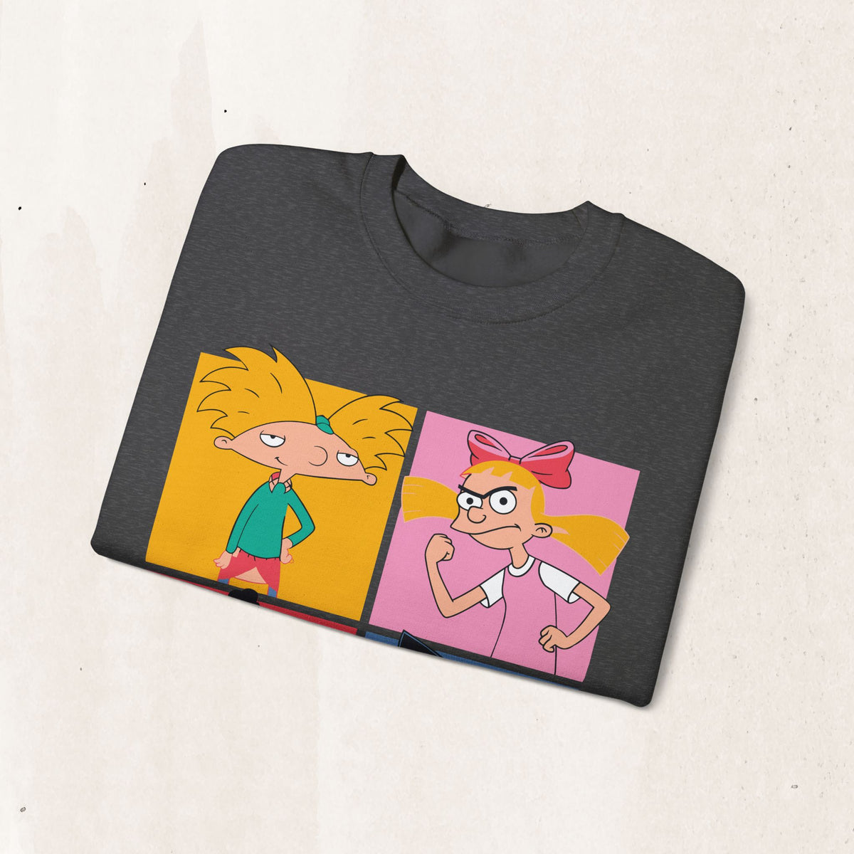 Retro Cartoon Character Collage Sweatshirt, Nostalgic Cartoon Crewneck