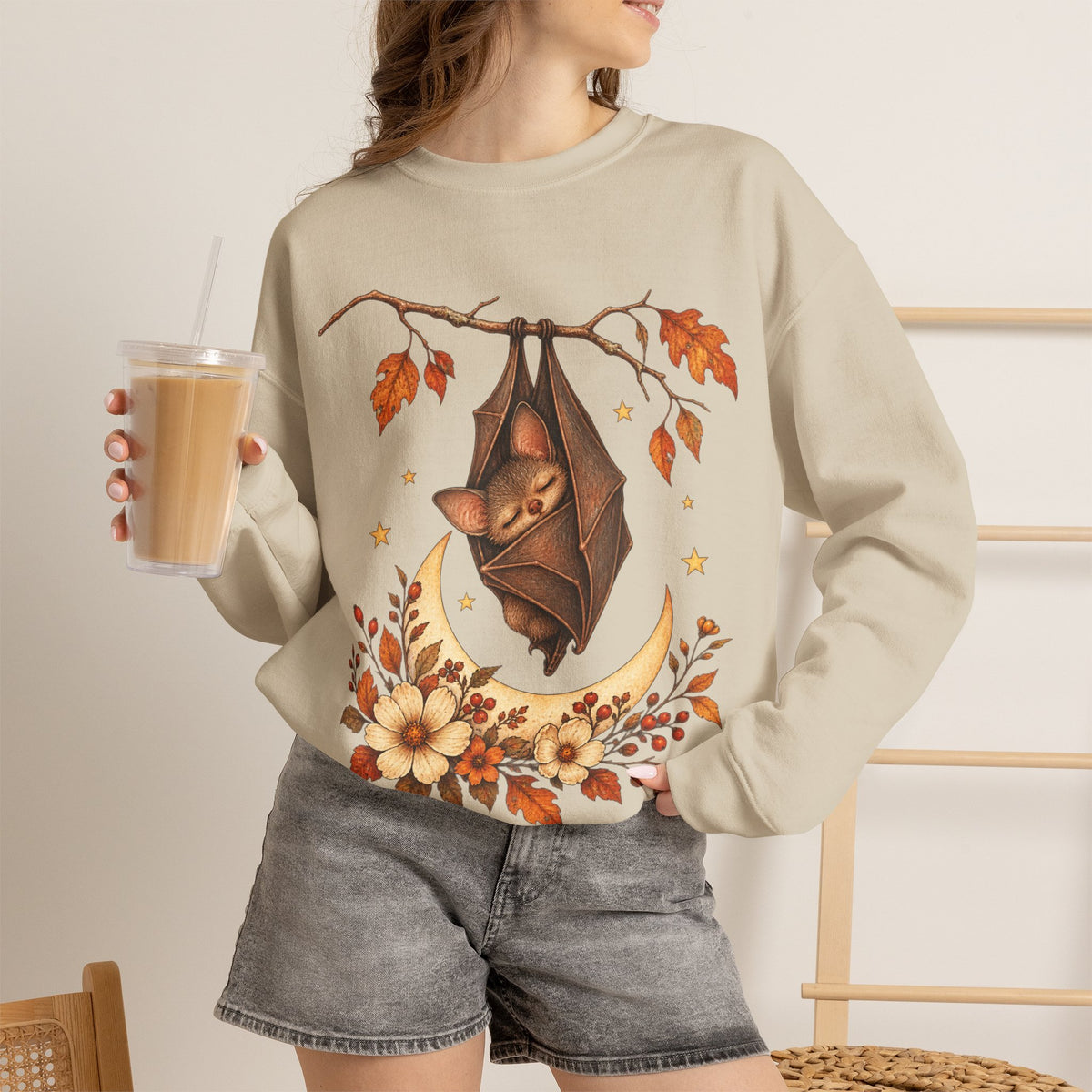 Autumn Bat Moon Crewneck Sweatshirt
