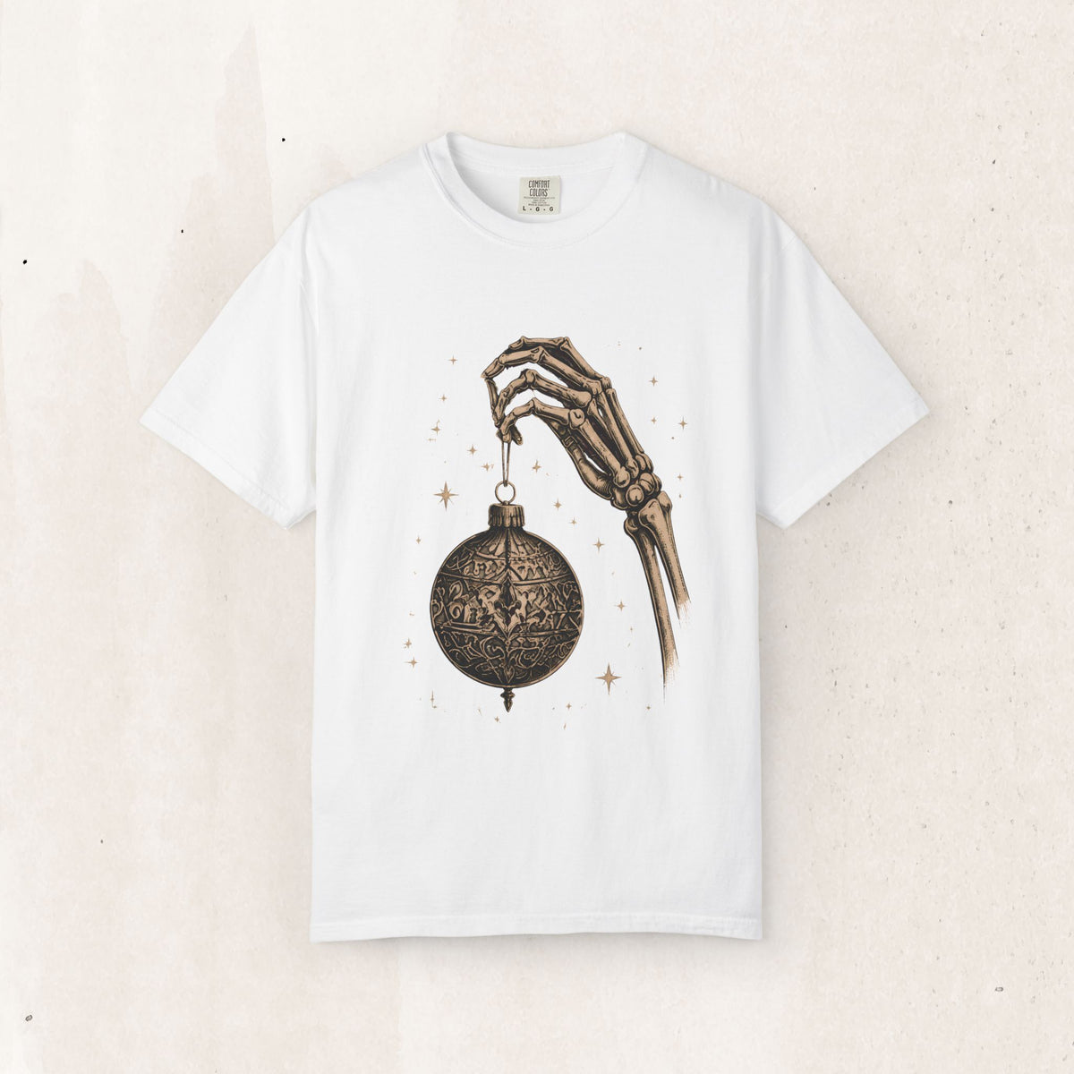 Skeleton Hand Holding Ornament Tee Printify