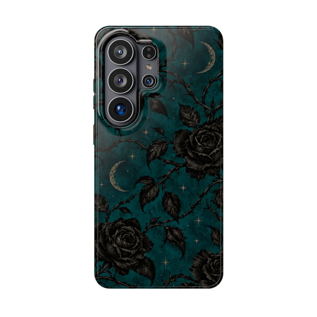 Teal Moon & Black Rose Magnetic Phone Case, alternate view