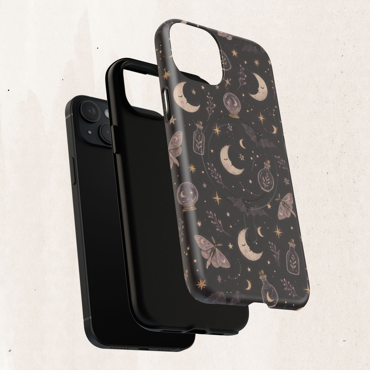 Moon & Moth Magnetic Phone Case — Celestial Protective Tough Case
