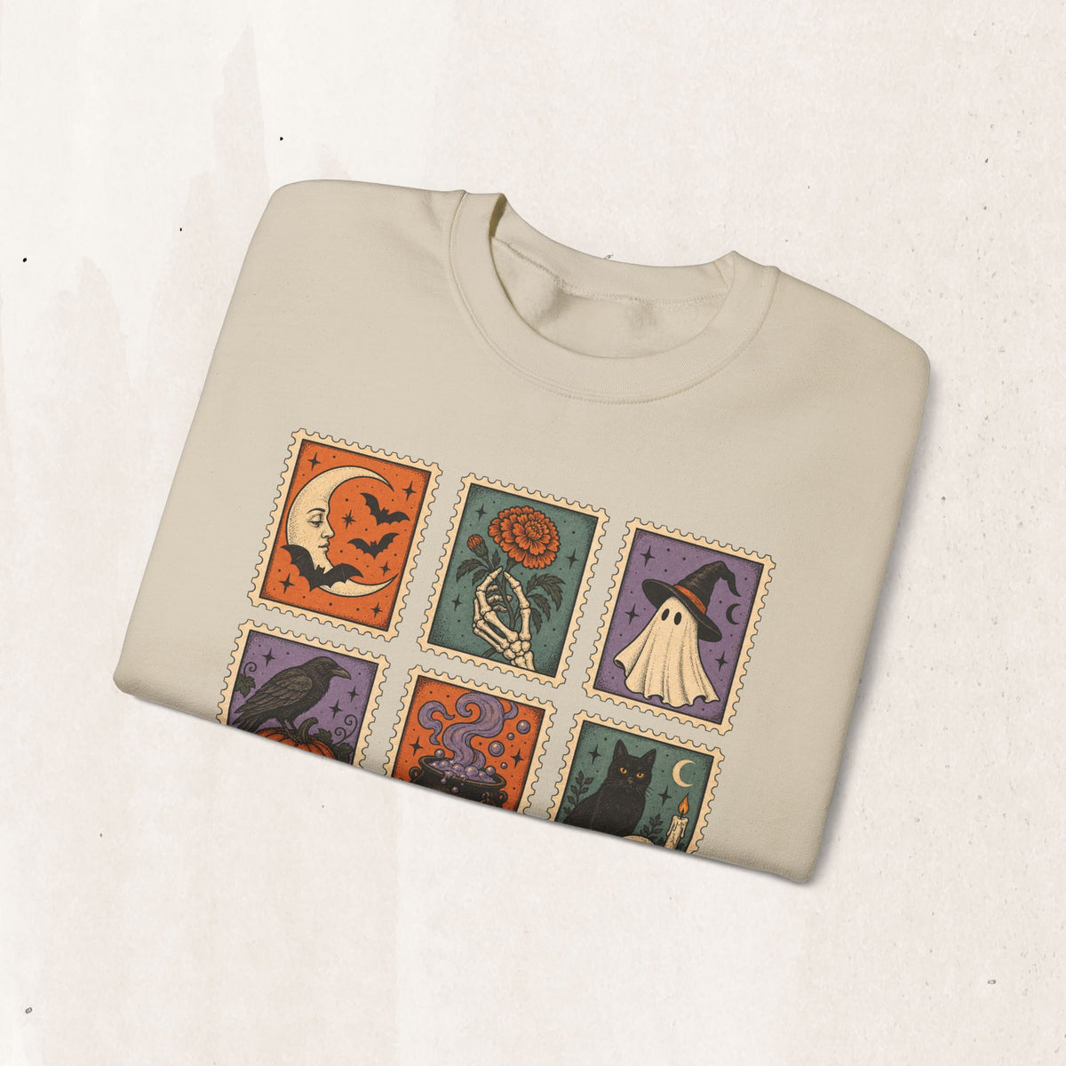 Vintage Spooky Stamp Panel Sweatshirt
