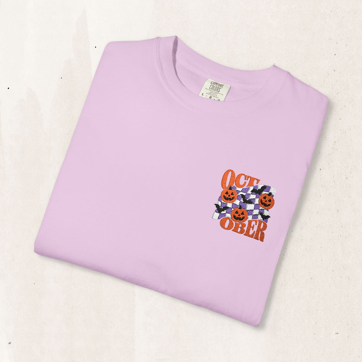 Embroidered Retro "October" Halloween Tee