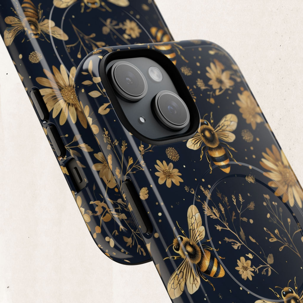 Gold Bees & Daisies Magnetic Tough Case