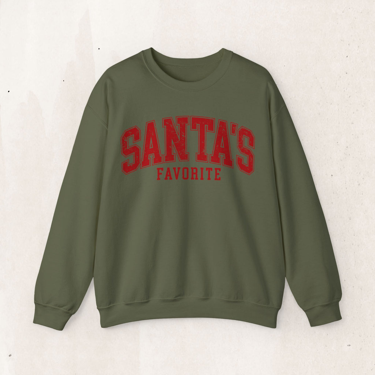 Santa's Favorite varsity Christmas sweatshirt