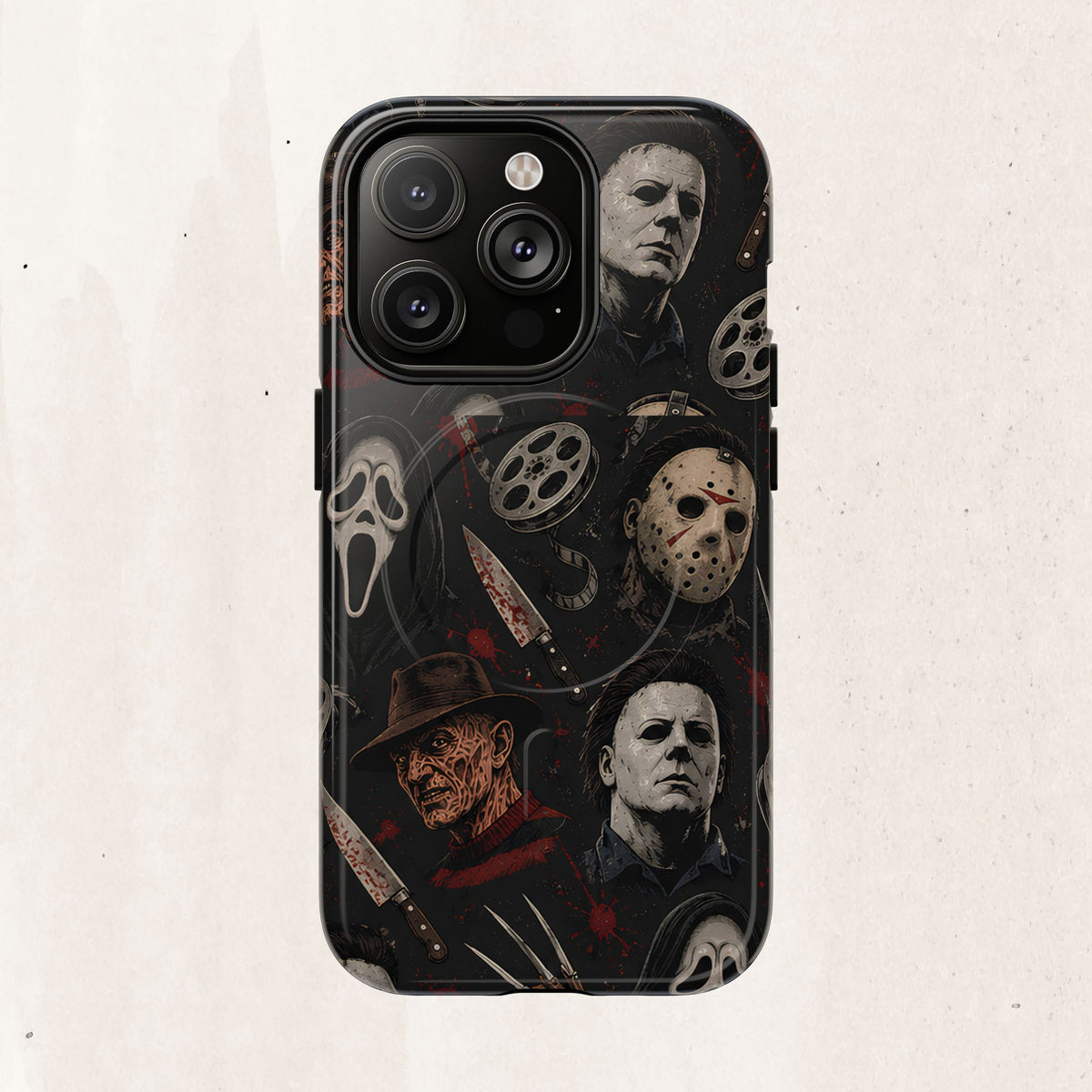 Horror Icons Magnetic Phone Case — Michael Myers, Freddy & Ghost Face Design