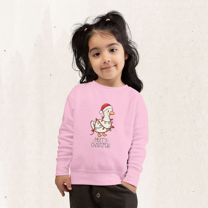 Santa Hat Duck "Merry Christmas" Toddler Sweatshirt