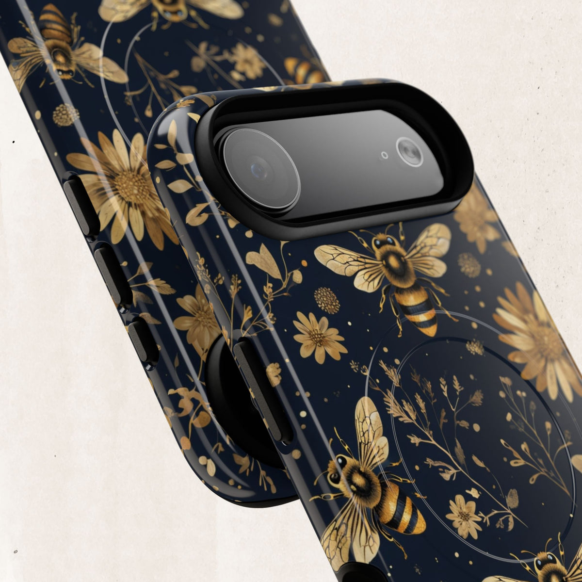 Gold Bees & Daisies Magnetic Tough Case