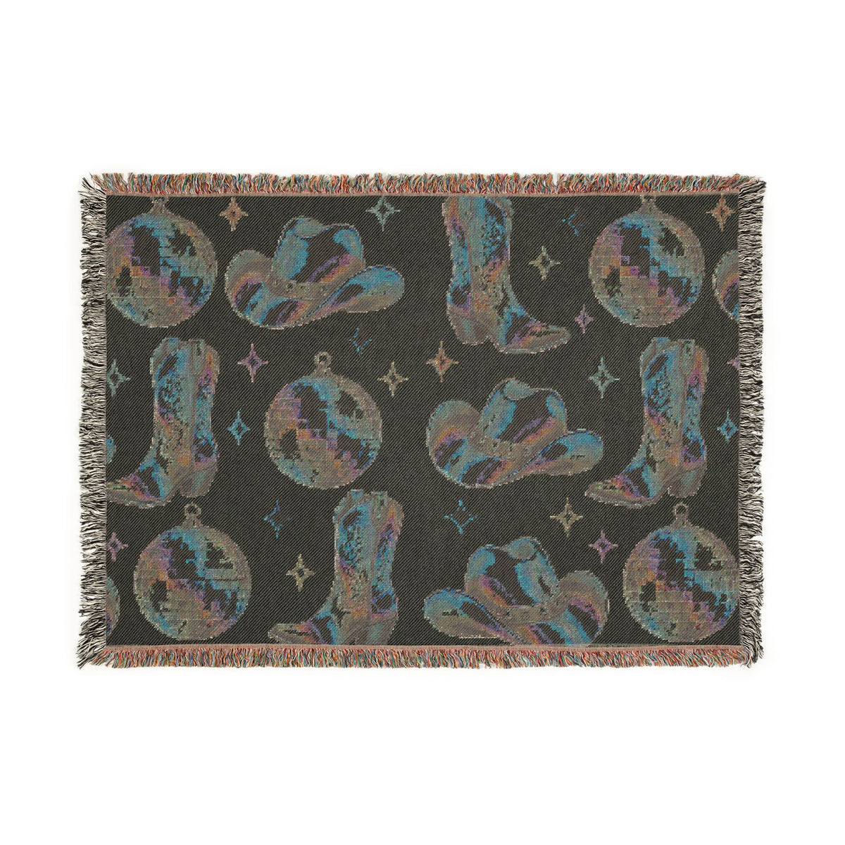 Rainbow Cowboy Woven Blanket