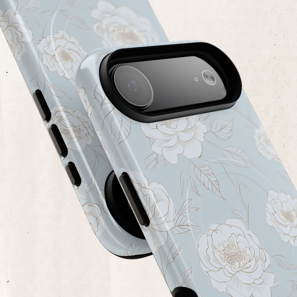 Blue Floral Tough Magnetic Phone Case