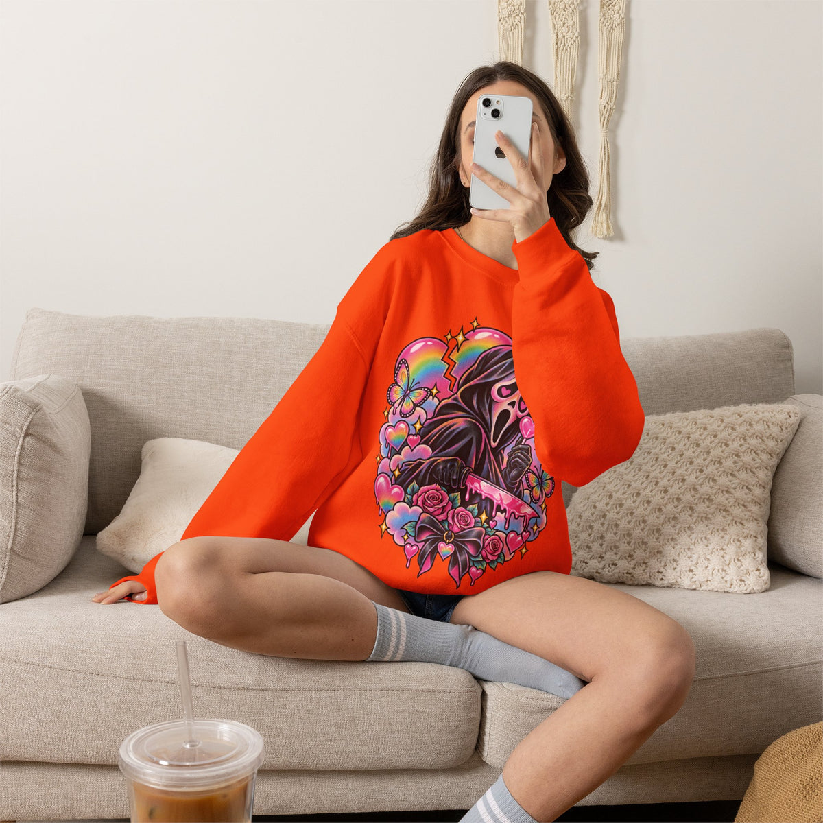 Ghostface Rainbow Crewneck Sweatshirt