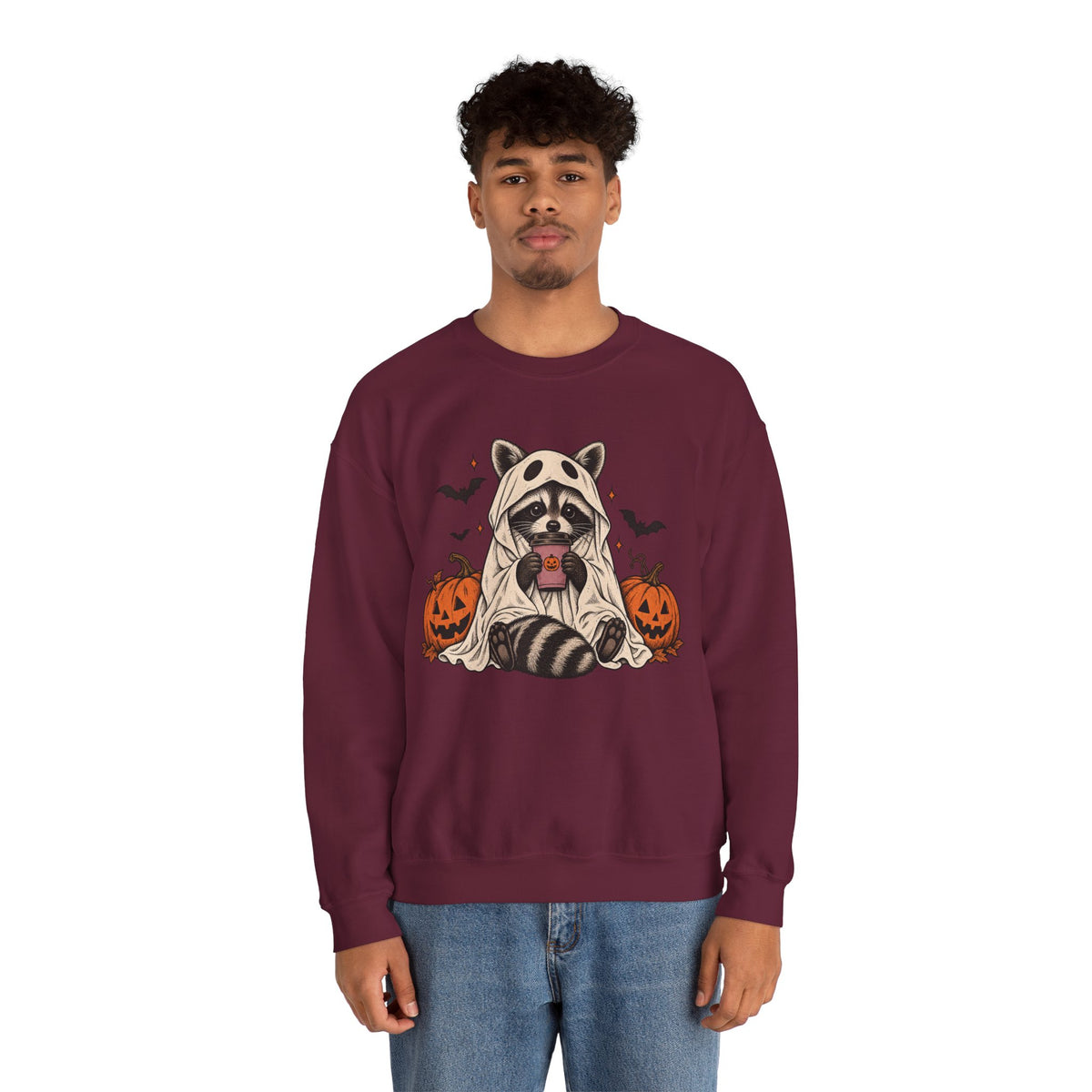 Halloween Raccoon Crewneck Sweatshirt