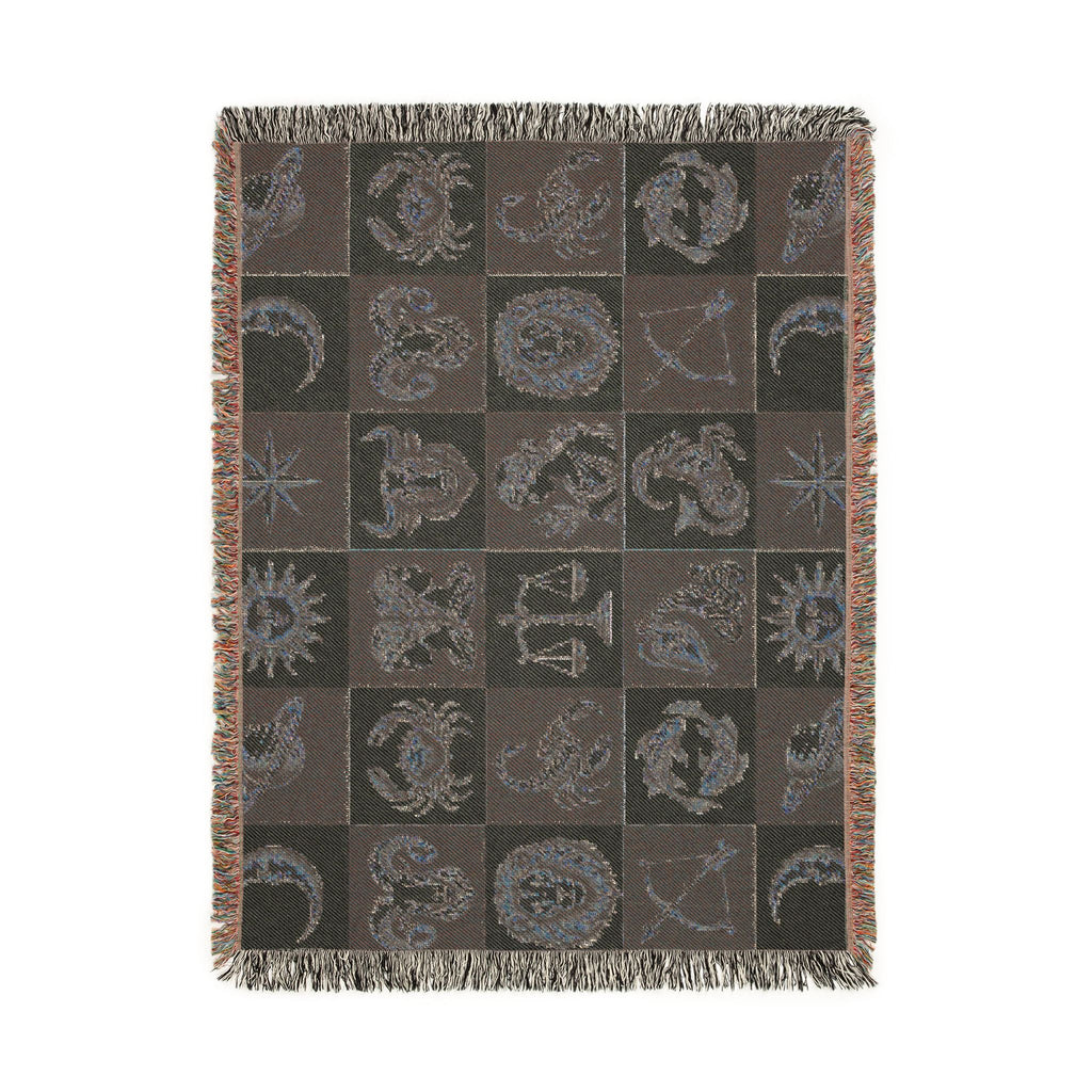Zodiac Checkerboard Woven Blanket Printify