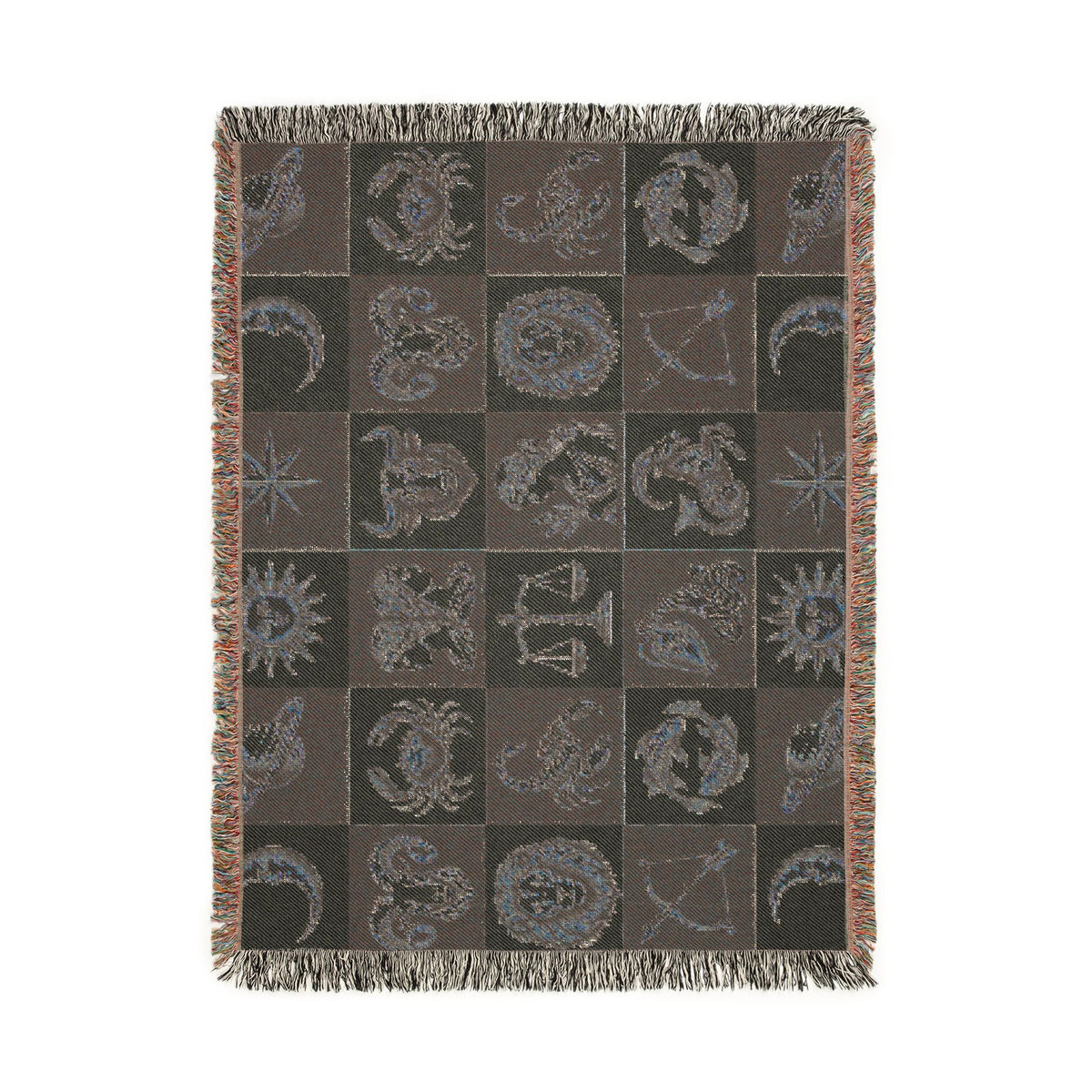 Zodiac Checkerboard Woven Blanket Printify
