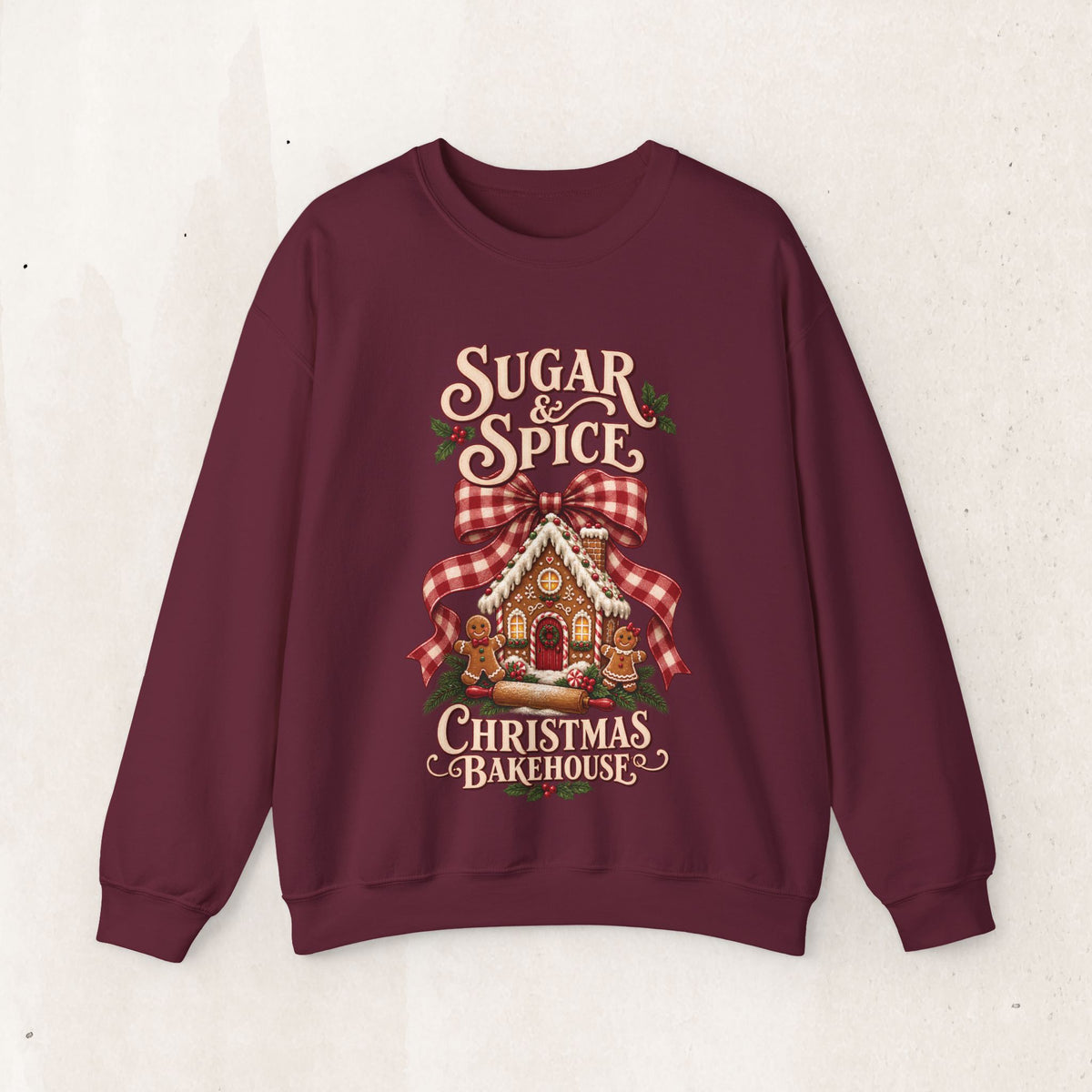 Sugar & Spice Christmas Sweatshirt — Gingerbread House Holiday Crewneck