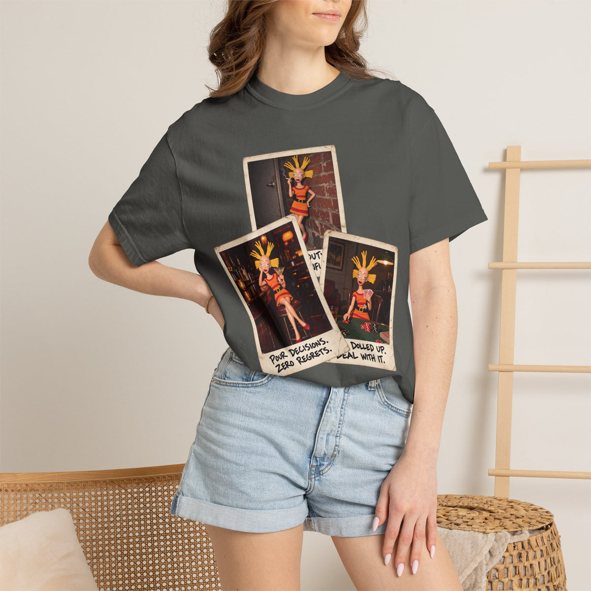 Rugrats Cynthia Doll Polaroids Tee in Black, alternate view