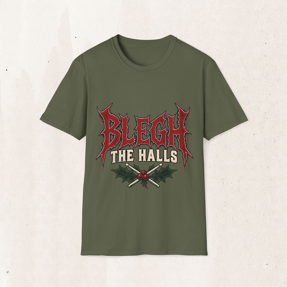 BLEGH the Halls Metal Christmas Tee